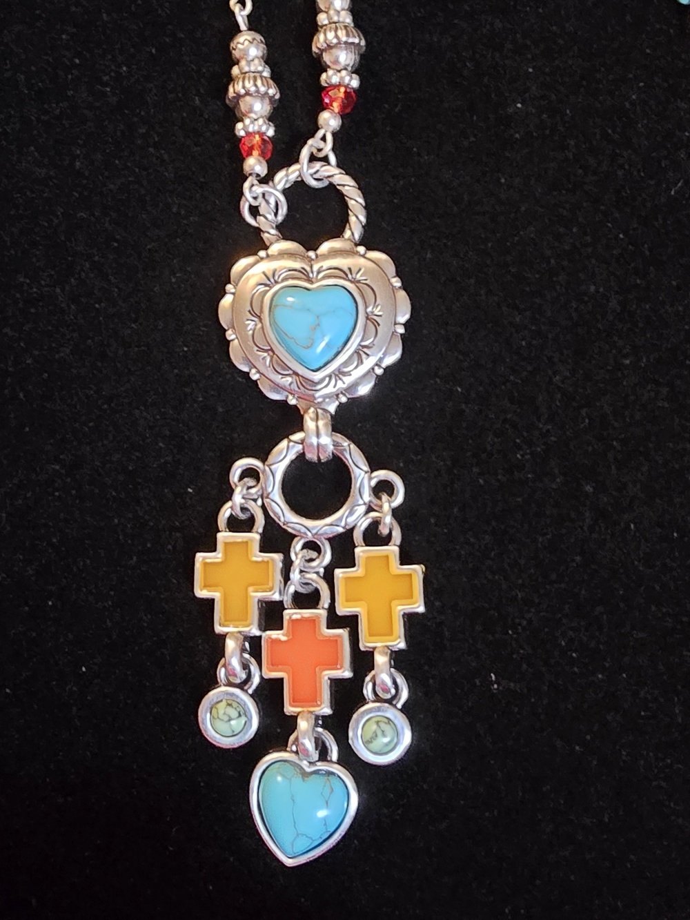 Brighton Loretto Heart Cross Necklace